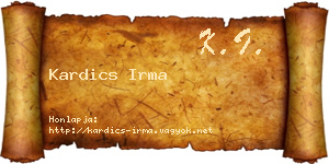 Kardics Irma névjegykártya