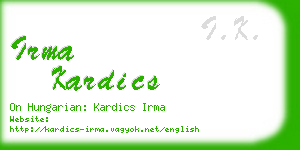 irma kardics business card